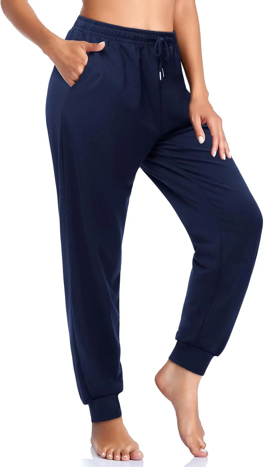 ASIMOON Women's Yoga Pants Soft Comfy Stretch Loose Straight Casual Athletic Pants Running Workout Lounge Pants with Pockets