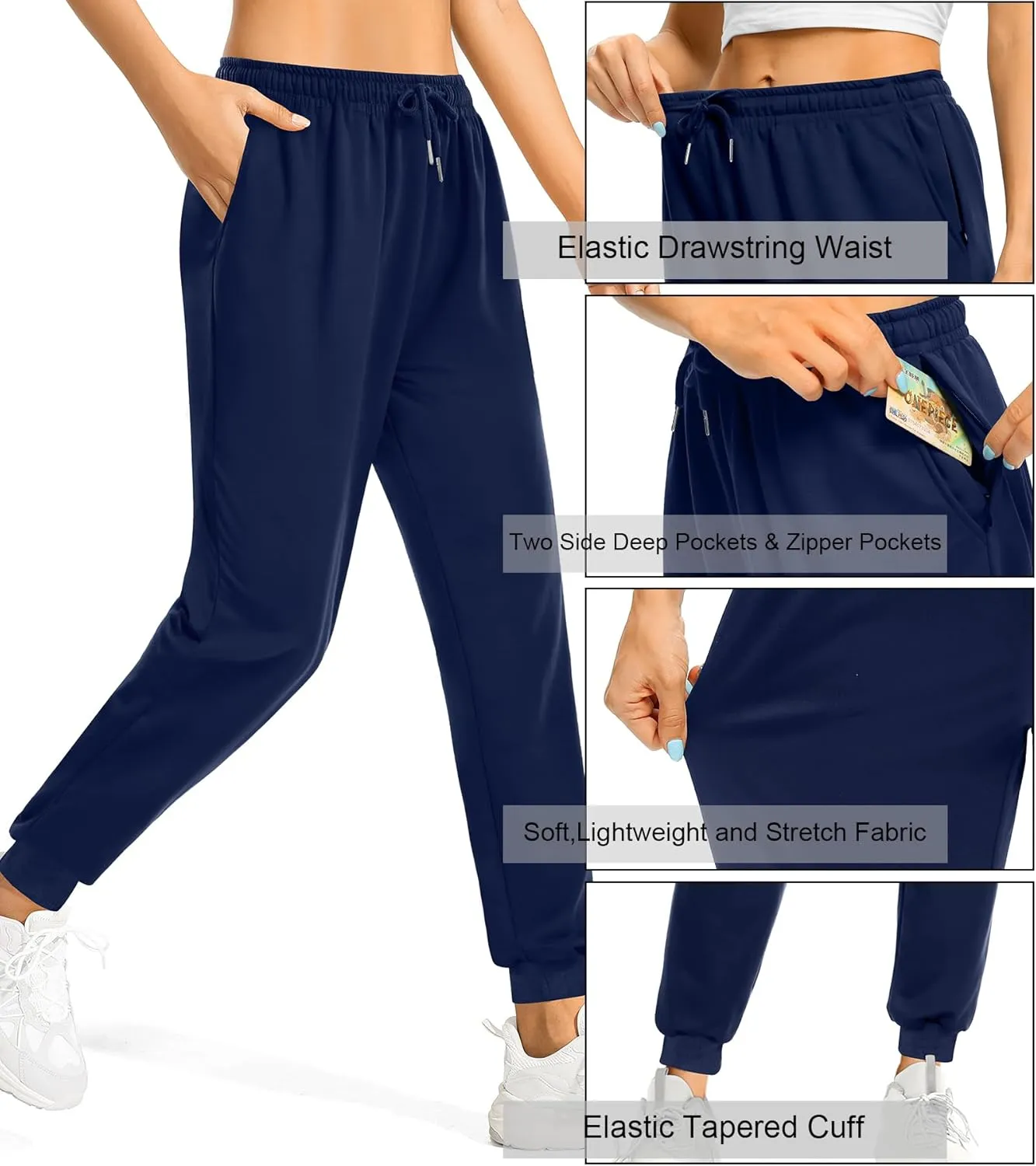 ASIMOON Women's Yoga Pants Soft Comfy Stretch Loose Straight Casual Athletic Pants Running Workout Lounge Pants with Pockets