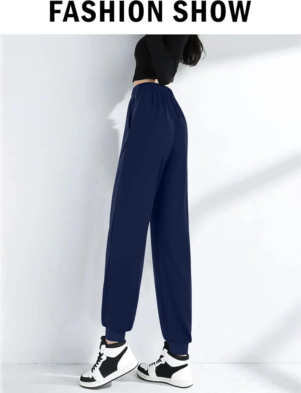 ASIMOON Women's Yoga Pants Soft Comfy Stretch Loose Straight Casual Athletic Pants Running Workout Lounge Pants with Pockets