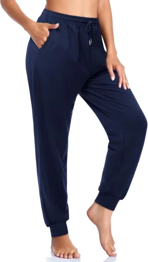 ASIMOON Women's Yoga Pants Soft Comfy Stretch Loose Straight Casual Athletic Pants Running Workout Lounge Pants with Pockets