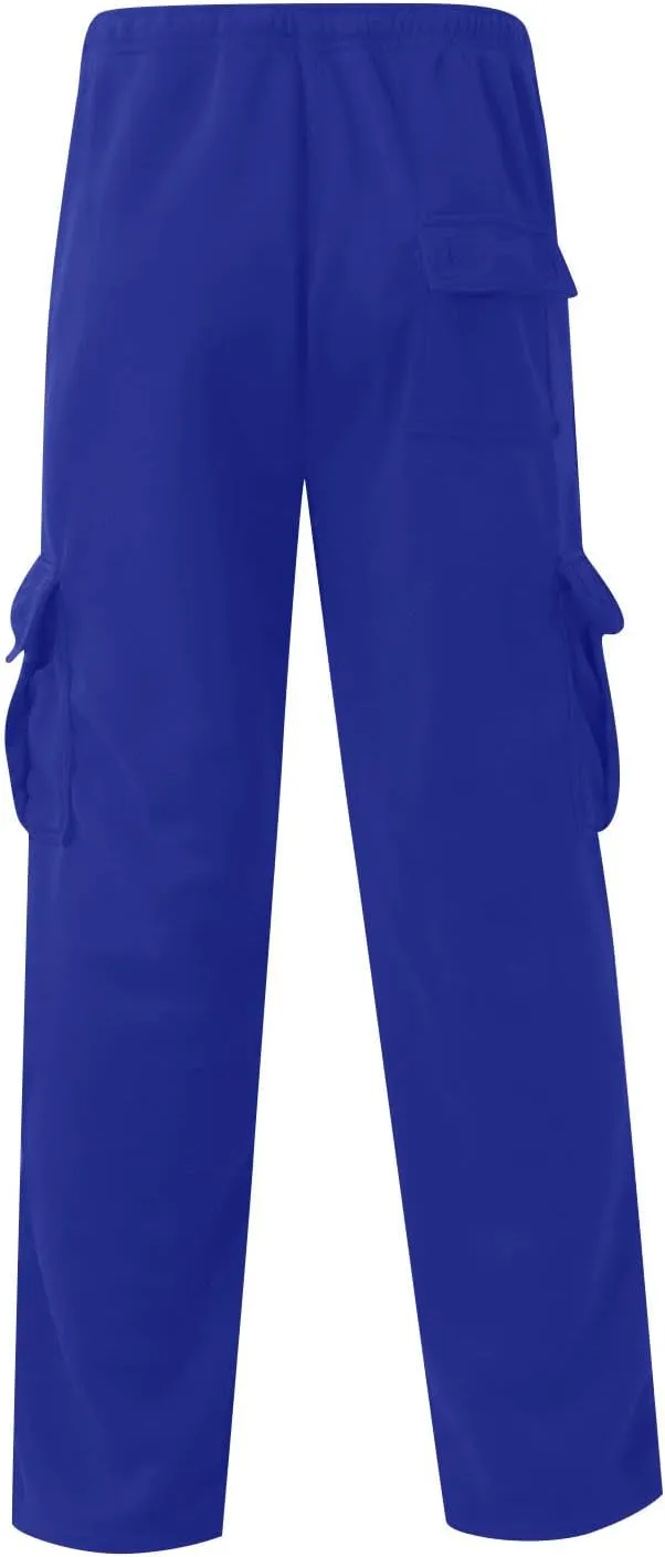 Baggy Cargo Pants Men Elastic Waist Open Bottom Sweatpants Loose Fit Lightweight Hiking Work Pants Multi Pockets