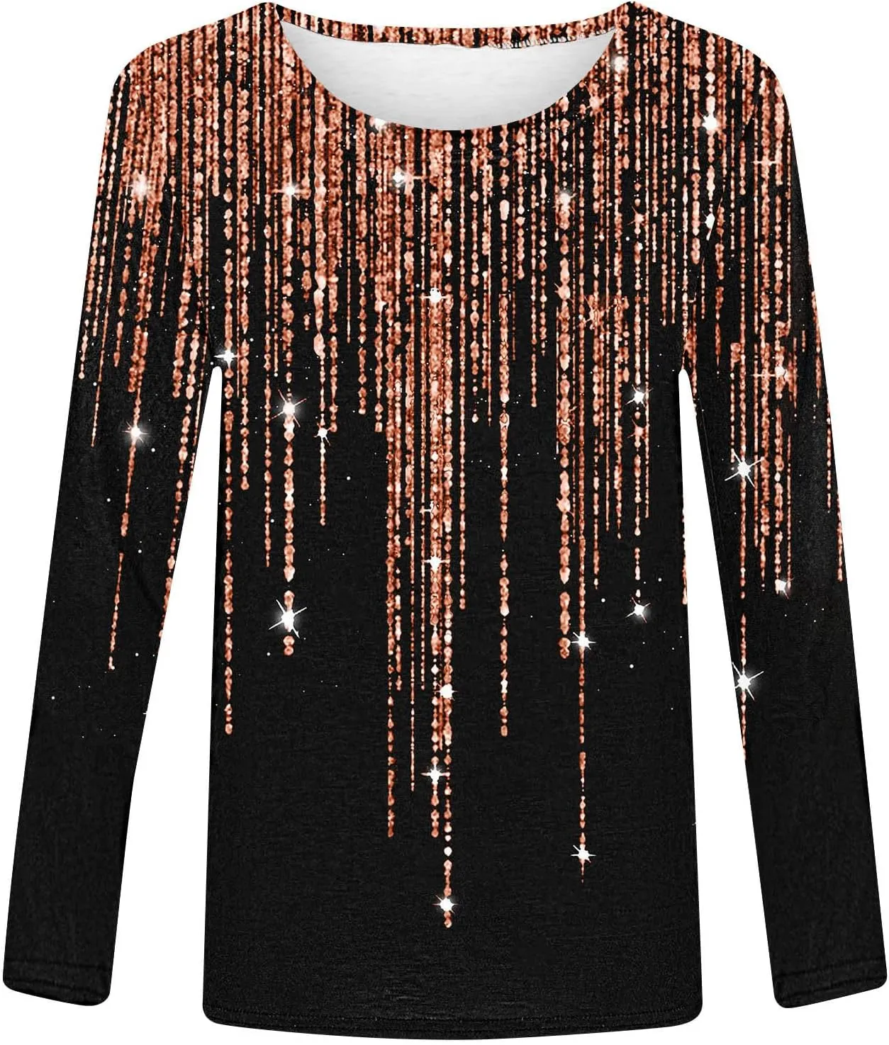 Fall Shirts for Women 2024 Dressy Casual Long Sleeve Crewneck Blouses Floral Print Tunic Tops Cotton Tshirt