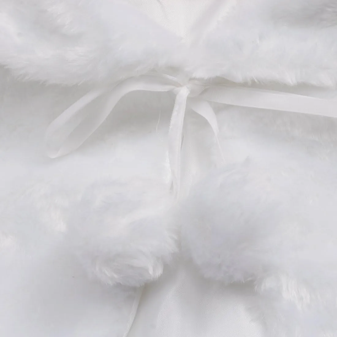 iEFiEL Girls Baptism Flower Dress Wedding Faux Fur Bolero Jacket Shrug