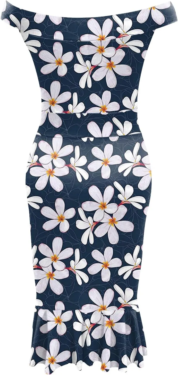 iQKA Women Sexy Cocktail Dress Ruffle Hem Sling Dresses Floral Print V Neck Sleeveless Pencil Dress Vestidos