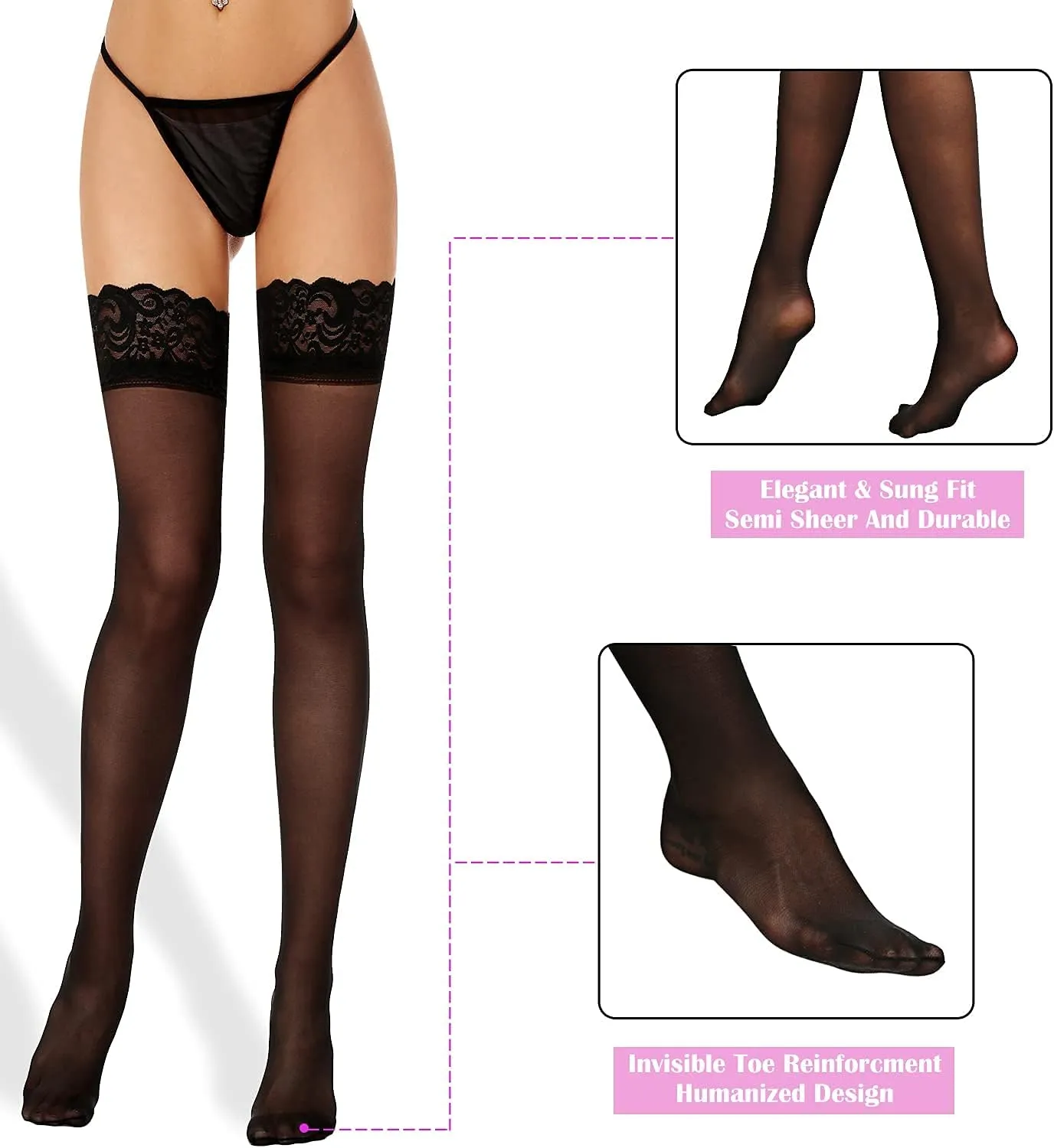 Lidogirl Lace Top Thigh High Stockings