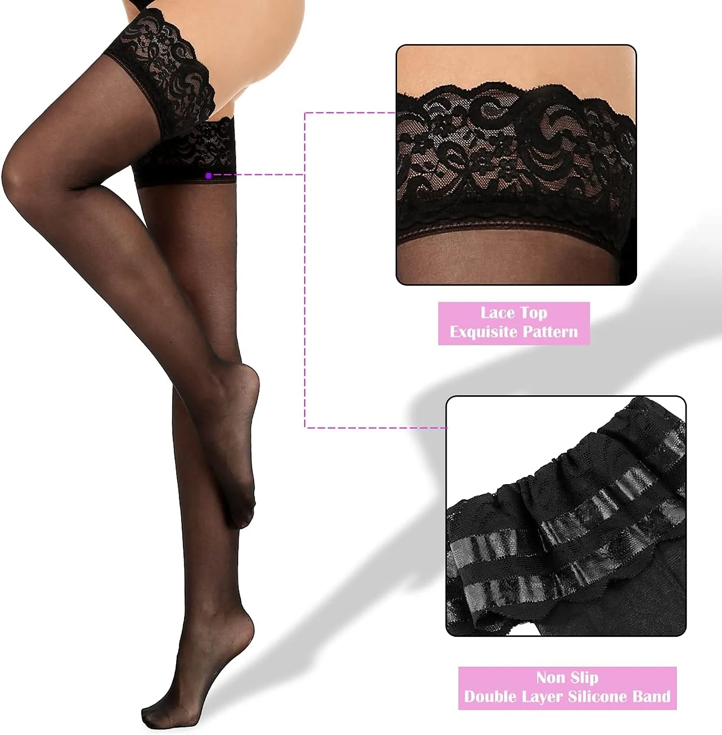 Lidogirl Lace Top Thigh High Stockings