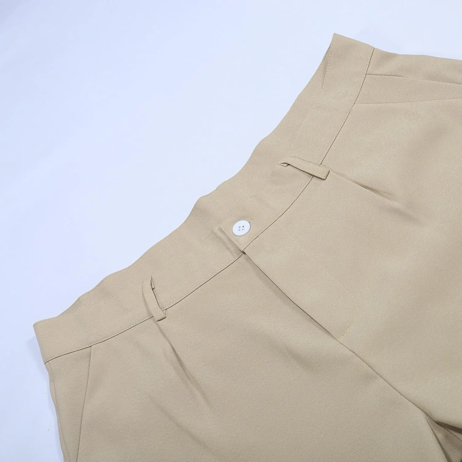 Mens Dress Pants Wide Leg Pleat Front Long Pants High Waisted Button Zipper Fly Suit Trousers Business Work Clothes