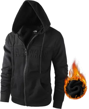 Men's Full Zip Fleece Hoodie Lightweight Athletic Performance Sweatshirt Jacket with Pocket