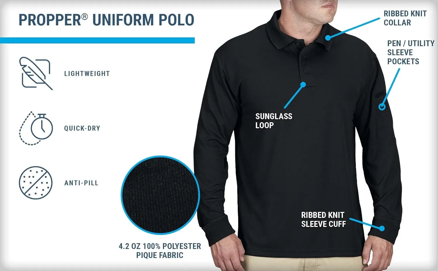 Propper Men's Uniform Polo-Long Sleeve