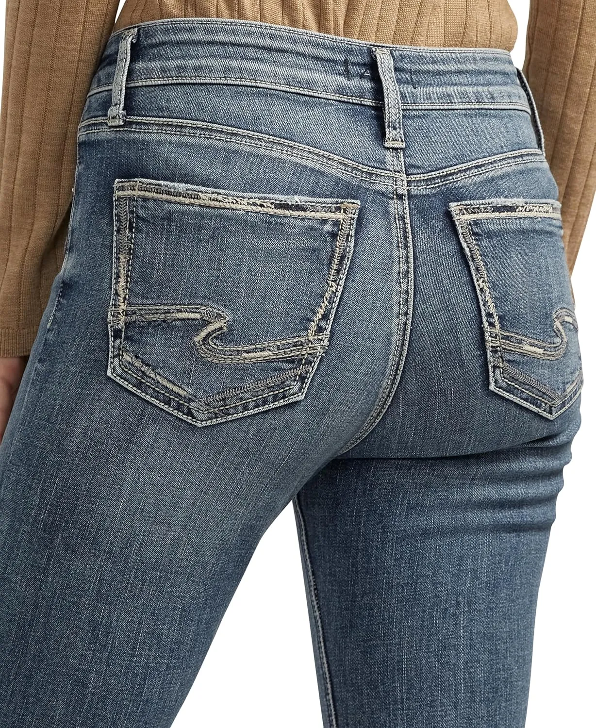 Silver Jeans Co. Women's Suki Mid Rise Curvy Fit Bootcut Jeans