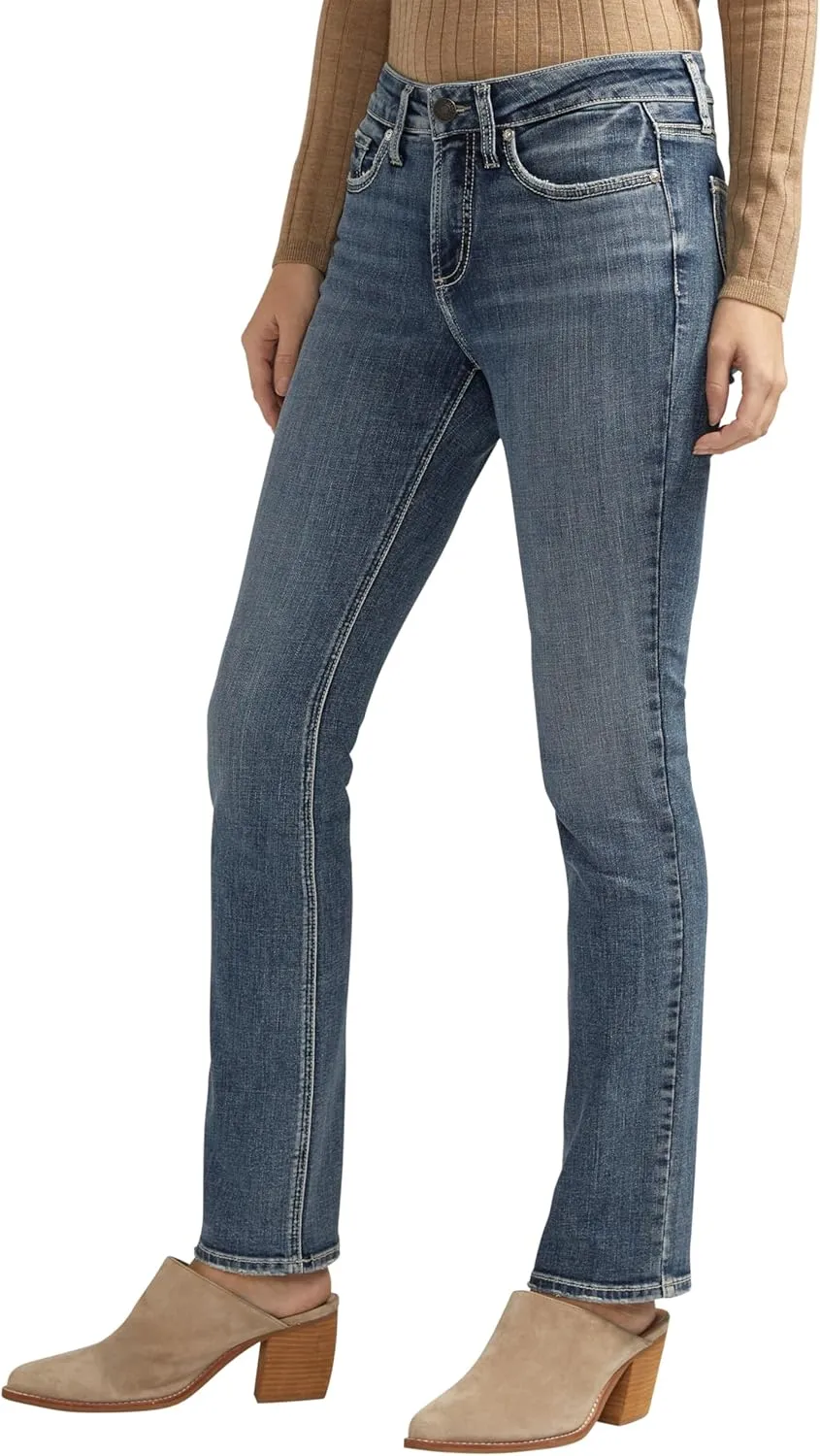 Silver Jeans Co. Women's Suki Mid Rise Curvy Fit Bootcut Jeans