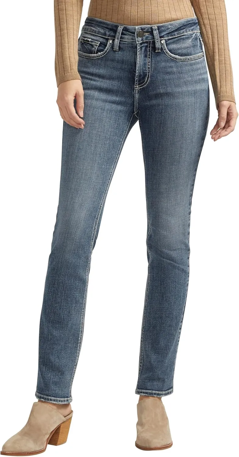 Silver Jeans Co. Women's Suki Mid Rise Curvy Fit Bootcut Jeans