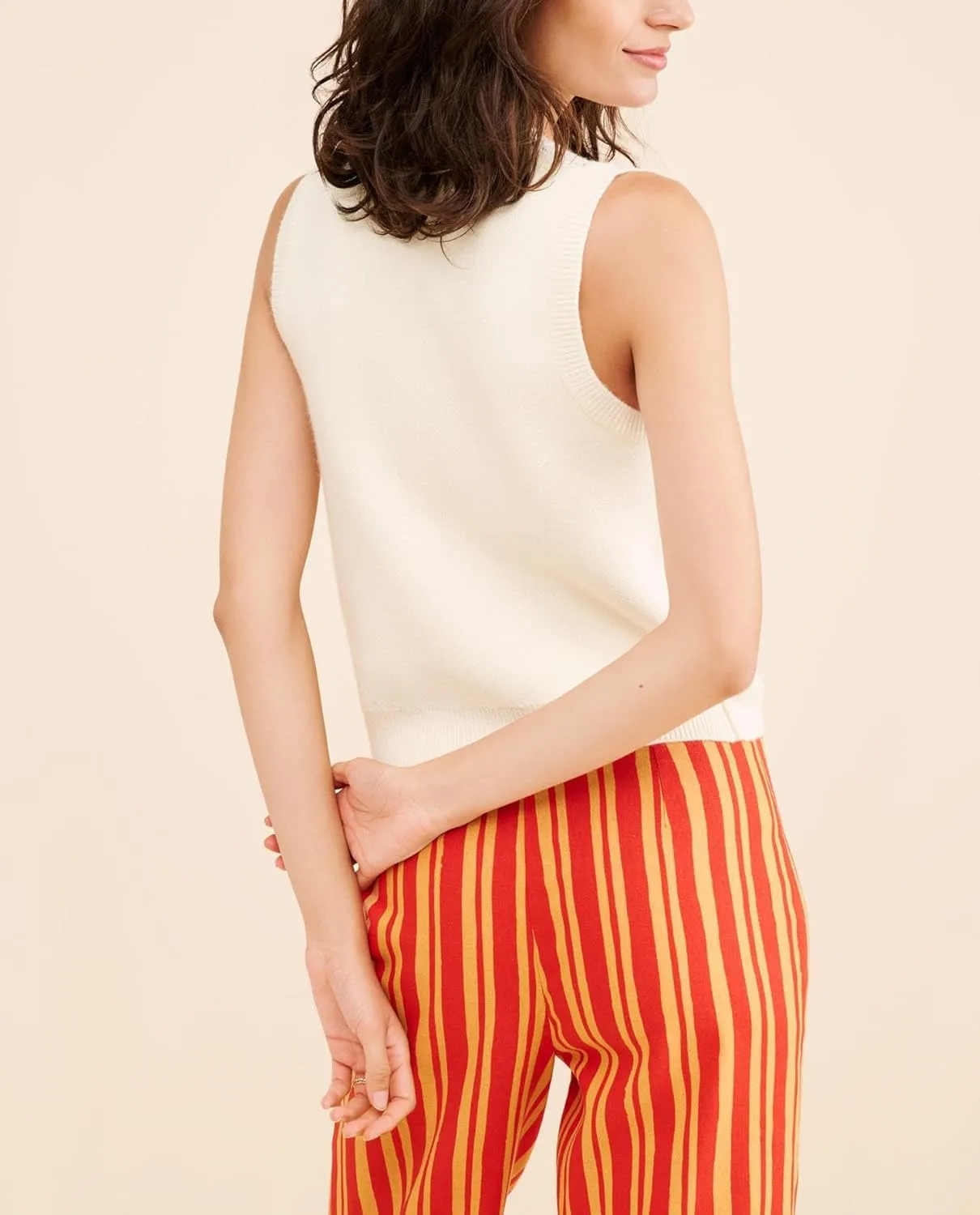Women Graphic Sweater Vest Y2k Sleeveless Lobster Pullover Top Crew Neck Lightweight Fall Knit Tank Top