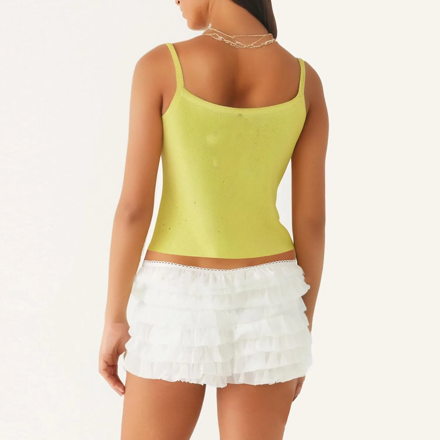 Women Starfish Tank Top Y2k Sequin Beaded Seashell Cami Tops Sleeveless Glitter Embroidered Knit Going Out Top